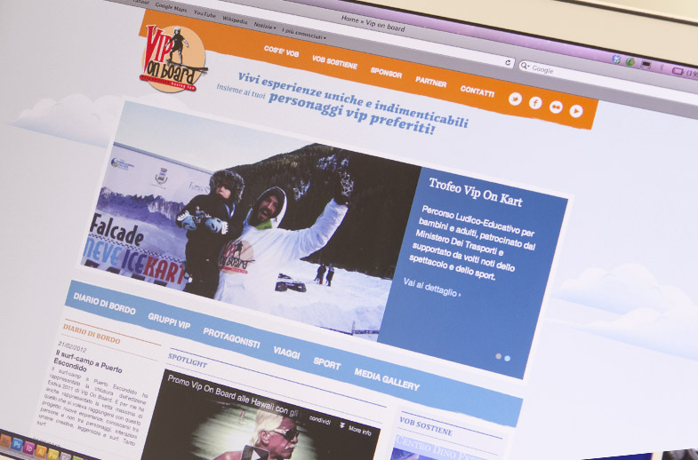 Vip On Board. Sito web
